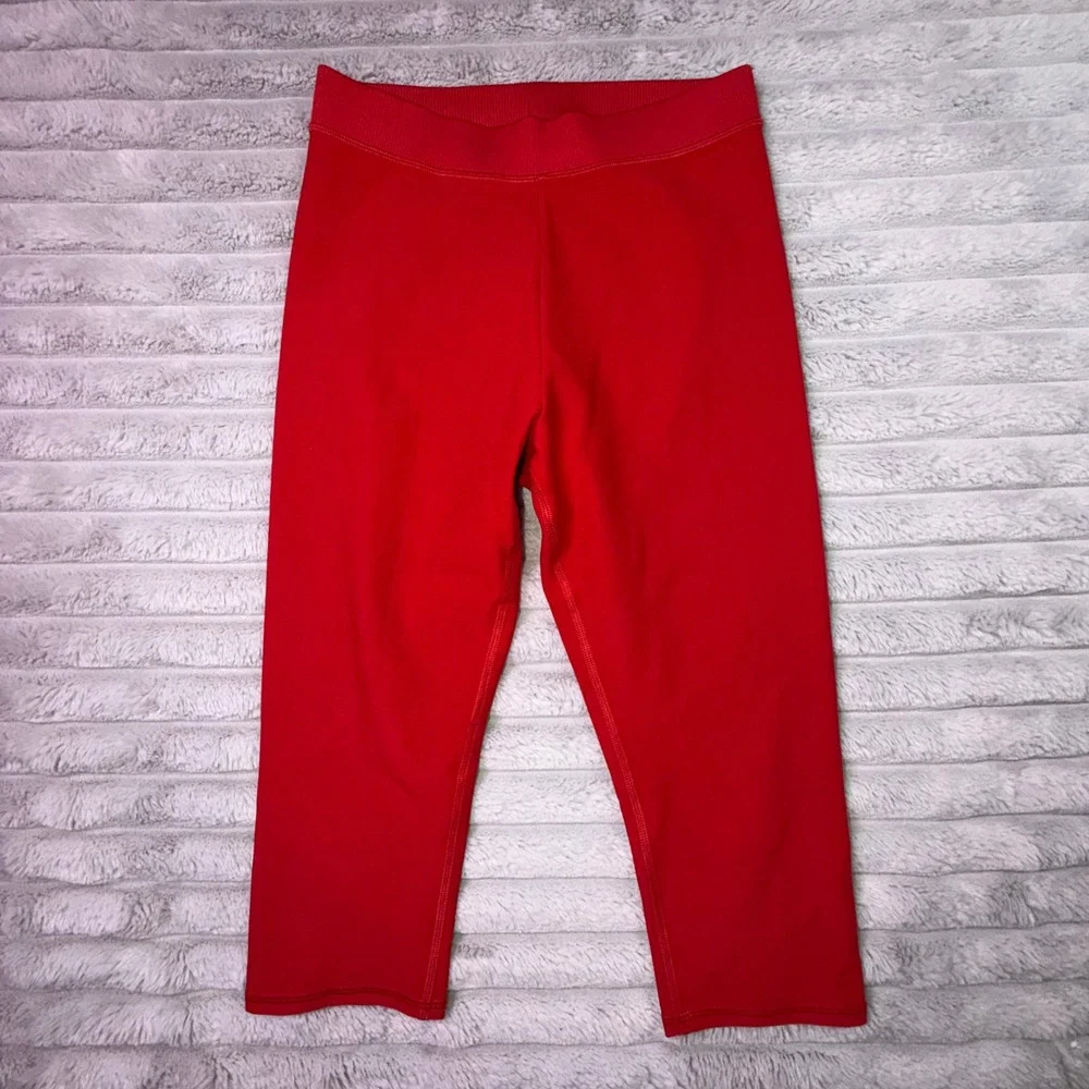 Alo Yoga Women Small Alosoft High-Waist Iconic 90's Capri Red Legging Long Short